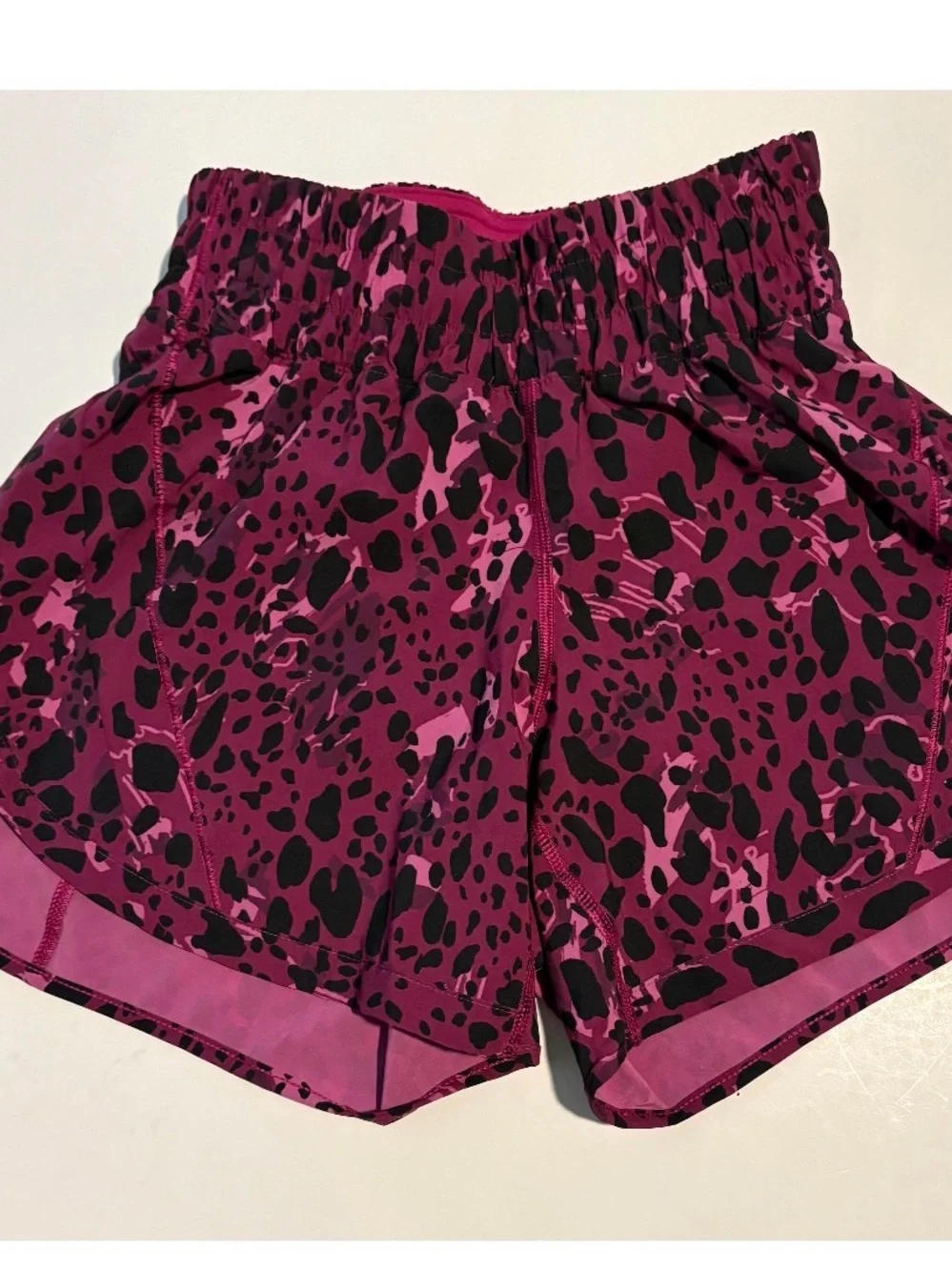 lululemon athletica Magenta Leopard-Print Running Shorts size 2